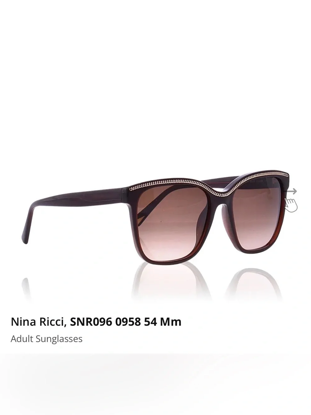 NWT Riccio Brown Gradient Sunglasses with Chain Trim